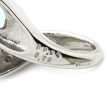 ノンブランド NON BRAND アクアマリン 0.78ct ダイヤモンド プラチナシルバー Pt900 ダイヤモンド ペンダントトップ 1石 1P 1粒 ブリリアントカット ネックレストップ チャーム Pt900