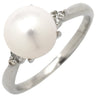 ノンブランド NON BRAND パール 9.4mm ダイヤ 0.08ct プラチナシルバー Pt900 パール ダイヤモンド リング 指輪 1P 1粒 あこや アコヤ 真珠 Pt900 プラチナ パヴェダイヤ 20号
