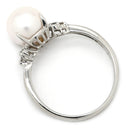 ノンブランド NON BRAND パール 9.4mm ダイヤ 0.08ct プラチナシルバー Pt900 パール ダイヤモンド リング 指輪 1P 1粒 あこや アコヤ 真珠 Pt900 プラチナ パヴェダイヤ 20号