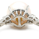 ノンブランド NON BRAND パール 9.4mm ダイヤ 0.08ct プラチナシルバー Pt900 パール ダイヤモンド リング 指輪 1P 1粒 あこや アコヤ 真珠 Pt900 プラチナ パヴェダイヤ 20号