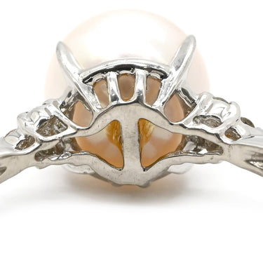 ノンブランド NON BRAND パール 9.4mm ダイヤ 0.08ct プラチナシルバー Pt900 パール ダイヤモンド リング 指輪 1P 1粒 あこや アコヤ 真珠 Pt900 プラチナ パヴェダイヤ 20号