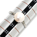 ノンブランド NON BRAND パール 9.4mm ダイヤ 0.08ct プラチナシルバー Pt900 パール ダイヤモンド リング 指輪 1P 1粒 あこや アコヤ 真珠 Pt900 プラチナ パヴェダイヤ 20号