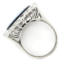 ノンブランド NON BRAND カメオリング ダイヤ ホワイトゴールド K18WG ダイヤモンド カルセドニー リング 指輪 カルセドニー 彫刻 ダイヤモンド 18K WG 750 アンティーク 15号