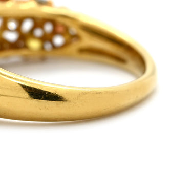 ノンブランド NON BRAND オパール 1.0ct ダイヤモンド マルチカラーXイエローゴールド K18YG オパール ダイヤモンド サファイア トルマリン リング 指輪 遊色 オーバルカボションカット トルマリン サファイア 18K 750 YG 10.5号