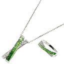 ノンブランド NON BRAND ダイヤ ツァボライト リング セット グリーン×ホワイトゴールド K18WG ダイヤモンド グリーングロシュラーガーネット(ツァボライト) ネックレス K18WG Au750 18K グリーングロシュラーガーネット