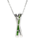 ノンブランド NON BRAND ダイヤ ツァボライト リング セット グリーン×ホワイトゴールド K18WG ダイヤモンド グリーングロシュラーガーネット(ツァボライト) ネックレス K18WG Au750 18K グリーングロシュラーガーネット