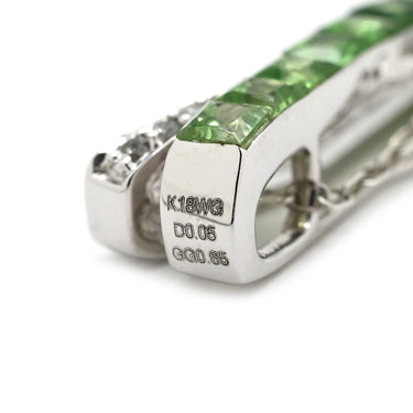 ノンブランド NON BRAND ダイヤ ツァボライト リング セット グリーン×ホワイトゴールド K18WG ダイヤモンド グリーングロシュラーガーネット(ツァボライト) ネックレス K18WG Au750 18K グリーングロシュラーガーネット