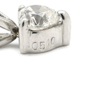 ノンブランド NON BRAND ダイヤ 0.51ct プラチナシルバー プラチナ ダイヤモンド ペンダントトップ 1P 1粒 1石 ネックレストップ Pt プラチナ V字金具 ハートモチーフ 3本爪