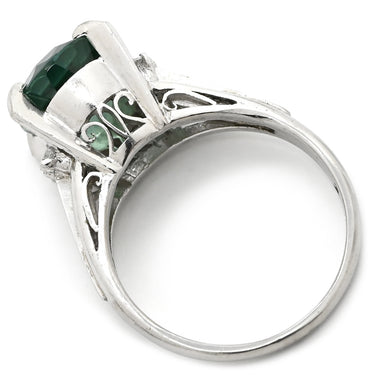 ノンブランド NON BRAND グリーントルマリン3.58ct ダイヤモンド プラチナシルバー Pt900 グリーントルマリン ダイヤモンド リング 指輪 緑 オーバルミックスカット Pm900 11号