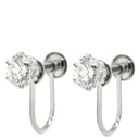 ノンブランド NON BRAND ダイヤ 0.4/0.4ct ネジ式 プラチナシルバー K14WG ダイヤモンド イヤリング 1P 1石 1粒 メレダイヤ ソリティア 6本爪 K14WG 14K Au585 両耳用
