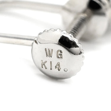 ノンブランド NON BRAND ダイヤ 0.4/0.4ct ネジ式 プラチナシルバー K14WG ダイヤモンド イヤリング 1P 1石 1粒 メレダイヤ ソリティア 6本爪 K14WG 14K Au585 両耳用