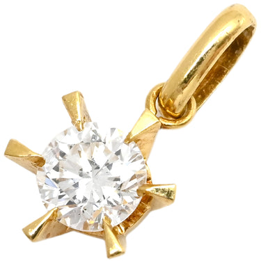 ノンブランド NON BRAND ダイヤモンド 0.346ct イエローゴールド K18YG ダイヤモンド ペンダントトップ ネックレストップ 1P 1粒 1石 ブリリアントカット 18金 750 YG