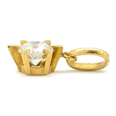 ノンブランド NON BRAND ダイヤモンド 0.346ct イエローゴールド K18YG ダイヤモンド ペンダントトップ ネックレストップ 1P 1粒 1石 ブリリアントカット 18金 750 YG