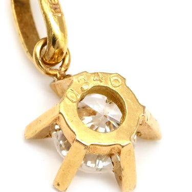 ノンブランド NON BRAND ダイヤモンド 0.346ct イエローゴールド K18YG ダイヤモンド ペンダントトップ ネックレストップ 1P 1粒 1石 ブリリアントカット 18金 750 YG
