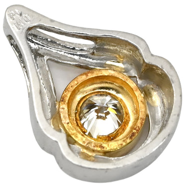 ノンブランド NON BRAND ダイヤモンド 0.27ct コンビ プラチナシルバーXイエローゴールド Pt K18YG ダイヤモンド ペンダントトップ ブリリアントカット プラチナ 18K ネックレストップ ペンダントヘッド しずく