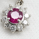 ノンブランド NON BRAND ルビー 0.48ct ダイヤ 片耳用 プラチナシルバー Pt850 ルビー ダイヤモンド イヤリング レッド 赤 プラチナ スイング ネジ式