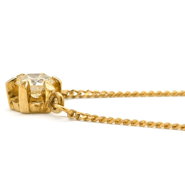 ノンブランド NON BRAND 1Pダイヤ ペンダント イエローゴールド K18YG ダイヤモンド ネックレス Au750 18K YG ラウンドブリリアントカット 1粒 6本爪