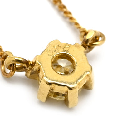 ノンブランド NON BRAND 1Pダイヤ ペンダント イエローゴールド K18YG ダイヤモンド ネックレス Au750 18K YG ラウンドブリリアントカット 1粒 6本爪