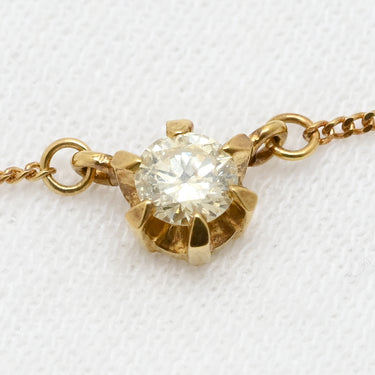 ノンブランド NON BRAND 1Pダイヤ ペンダント イエローゴールド K18YG ダイヤモンド ネックレス Au750 18K YG ラウンドブリリアントカット 1粒 6本爪