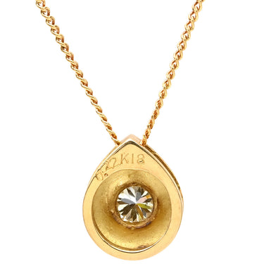 ノンブランド NON BRAND ダイヤモンド 0.22ct ペンダント イエローゴールド K18YG ダイヤモンド ネックレス 750 18K 1P 1粒 1石 ブリリアントカット デザインネックレス