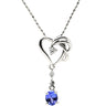ノンブランド NON BRAND ハート ドロップ ブルー×ホワイトゴールド K18WG ダイヤモンド タンザナイト ネックレス Au750 18K 18金 3P 3石 3粒 ダイヤ タンザナイト トリロジー スイング