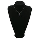 ノンブランド NON BRAND ハート ドロップ ブルー×ホワイトゴールド K18WG ダイヤモンド タンザナイト ネックレス Au750 18K 18金 3P 3石 3粒 ダイヤ タンザナイト トリロジー スイング