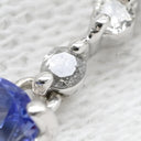 ノンブランド NON BRAND ハート ドロップ ブルー×ホワイトゴールド K18WG ダイヤモンド タンザナイト ネックレス Au750 18K 18金 3P 3石 3粒 ダイヤ タンザナイト トリロジー スイング