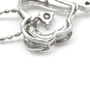 ノンブランド NON BRAND ハート ドロップ ブルー×ホワイトゴールド K18WG ダイヤモンド タンザナイト ネックレス Au750 18K 18金 3P 3石 3粒 ダイヤ タンザナイト トリロジー スイング