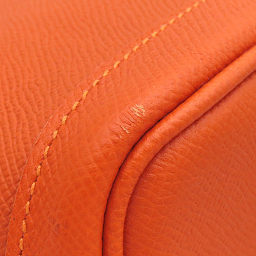 エルメス HERMES ガーデンパーティーPM フー ヴォーエプソン トートバッグ シルバー金具 オレンジ