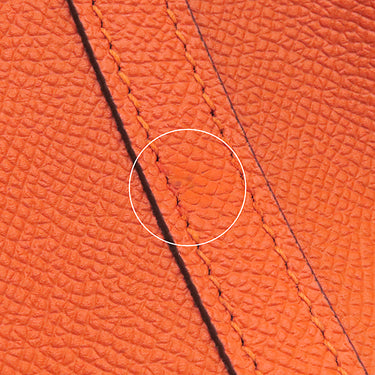 エルメス HERMES ガーデンパーティーPM フー ヴォーエプソン トートバッグ シルバー金具 オレンジ