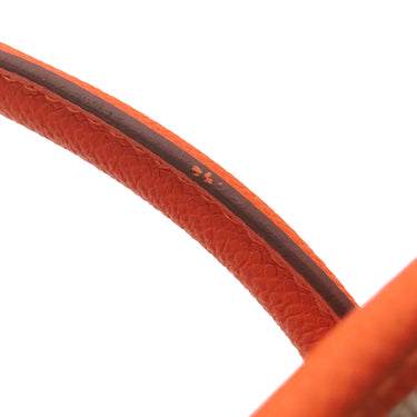 エルメス HERMES ガーデンパーティーPM フー ヴォーエプソン トートバッグ シルバー金具 オレンジ