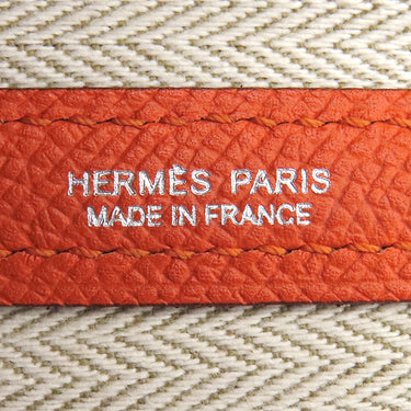 エルメス HERMES ガーデンパーティーPM フー ヴォーエプソン トートバッグ シルバー金具 オレンジ