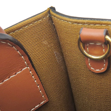 セリーヌ CELINE ミニ バーティカル カバ 194372BZK タン レザー トリオンフキャンバス 2WAYバッグ ゴールド金具 茶 ショルダー