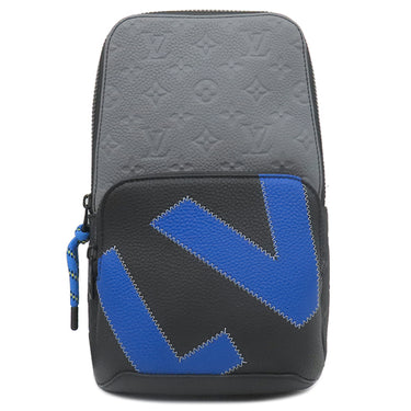 ルイヴィトン LOUIS VUITTON アヴェニュー スリングバッグ M59926 ブラック×グレー×ブルー レザー トリヨンモノグラムレザー ボディバッグ マットブラック金具 黒 青 デイ ブレイク