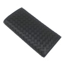ボッテガヴェネタ BOTTEGA VENETA イントレチャート 二つ折り ウォレット 577559 V47W1 1275 ブラック カーフ 長財布 マットブラック金具 黒 フラップ式