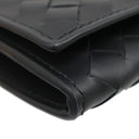 ボッテガヴェネタ BOTTEGA VENETA イントレチャート 二つ折り ウォレット 577559 V47W1 1275 ブラック カーフ 長財布 マットブラック金具 黒 フラップ式