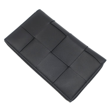 ボッテガヴェネタ BOTTEGA VENETA カセット ジップアラウンドウォレット 651368 V3UO1 8803 ブラック レザー 長財布 シルバー金具 ラウンドファスナー