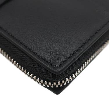 ボッテガヴェネタ BOTTEGA VENETA カセット ジップアラウンドウォレット 651368 V3UO1 8803 ブラック レザー 長財布 シルバー金具 ラウンドファスナー