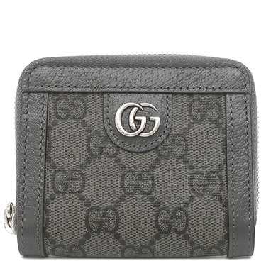 グッチ GUCCI GGスプリーム ジップアラウンド 791744 グレー GGスプリームキャンバス コインケース シルバー金具 小銭入れ カードケース