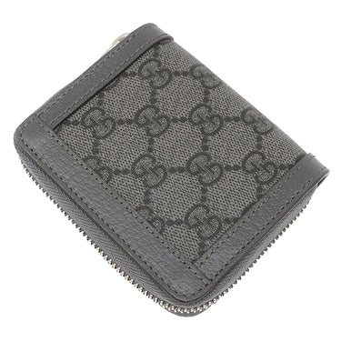 グッチ GUCCI GGスプリーム ジップアラウンド 791744 グレー GGスプリームキャンバス コインケース シルバー金具 小銭入れ カードケース