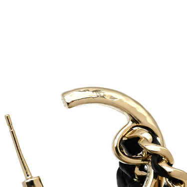 シャネル CHANEL マトラッセバッグ モチーフ フープ ABA009 ブラック×ゴールド GP レジン ピアス シャンパンゴールド金具 ココマーク CCマーク