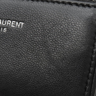 サンローラン SAINT LAURENT フラグメント ジップボックス 777423 1EL0E 1000 ブラック レザー ポーチ シルバー金具 黒 ショルダーバッグ 小銭入れ 小物入れ