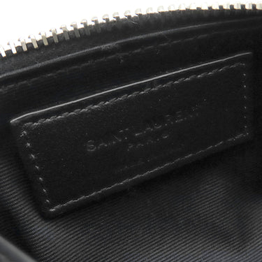 サンローラン SAINT LAURENT フラグメント ジップボックス 777423 1EL0E 1000 ブラック レザー ポーチ シルバー金具 黒 ショルダーバッグ 小銭入れ 小物入れ