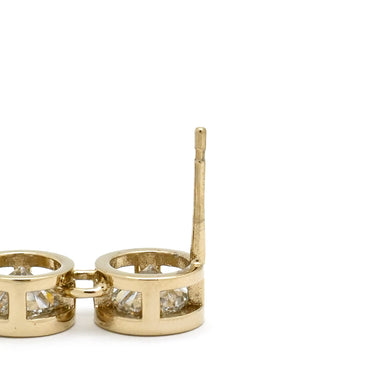 シャネル CHANEL ココマーク ロゴ ドロップ ゴールド GP ラインストーン ピアス シャンパンゴールド金具 CCマーク スイング