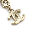シャネル CHANEL ココマーク ロゴ ドロップ ゴールド GP ラインストーン ピアス シャンパンゴールド金具 CCマーク スイング