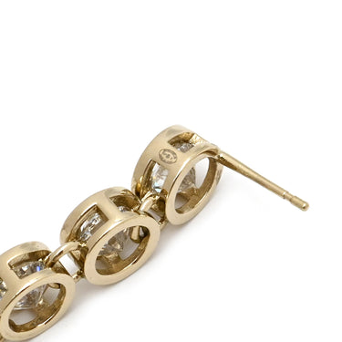 シャネル CHANEL ココマーク ロゴ ドロップ ゴールド GP ラインストーン ピアス シャンパンゴールド金具 CCマーク スイング