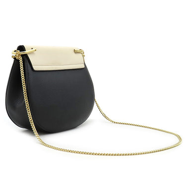 クロエ Chloe ドリュー 3S1031 ブラック×アイボリー レザー ショルダーバッグ ゴールド金具 チェーンショルダー 黒 白