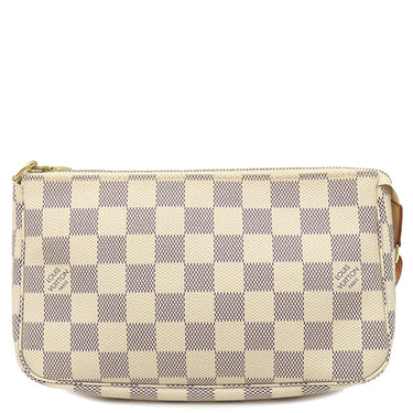 ルイヴィトン LOUIS VUITTON ミニ ポシェット アクセソワール N41207 ダミエアズール ダミエアズールキャンバス アクセサリーポーチ ゴールド金具 白