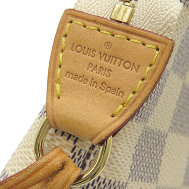 ルイヴィトン LOUIS VUITTON ミニ ポシェット アクセソワール N41207 ダミエアズール ダミエアズールキャンバス アクセサリーポーチ ゴールド金具 白