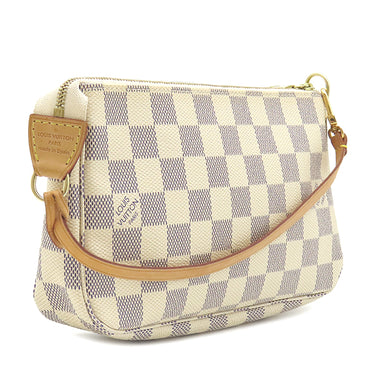 ルイヴィトン LOUIS VUITTON ミニ ポシェット アクセソワール N41207 ダミエアズール ダミエアズールキャンバス アクセサリーポーチ ゴールド金具 白
